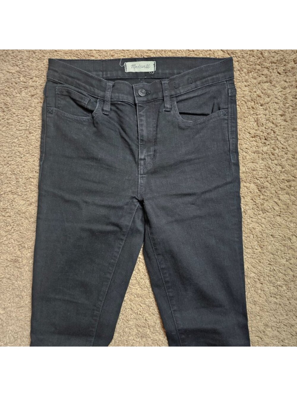 Madewell Jeans Womens 26 28x27 Black Roadtripper Skinny Denim Stretch - Picture 2 of 8